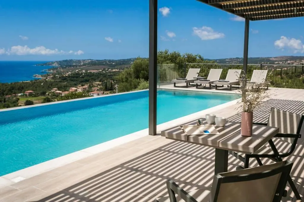 Color Villas-New Villa Green At Trapezaki With Private Pool Mousata