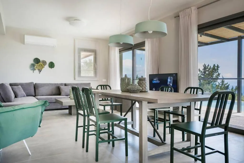 Color Villas-New Villa Green At Trapezaki With Private Pool Mousata